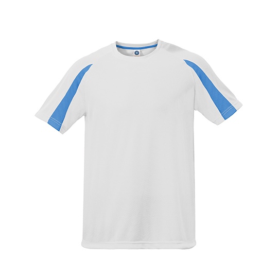 Koszulka Sportowa Unisex Teksturowany Poliester Odprowadzajaca Wilgoc SW309 - White & Atoll