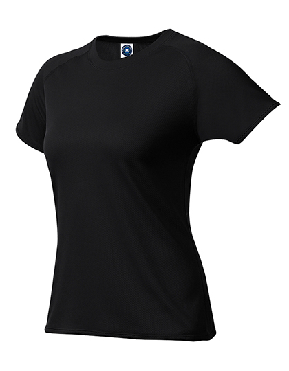 Damska Koszulka Sportowa Raglanowa Odprowadzajaca Wilgoc SW403 - Black