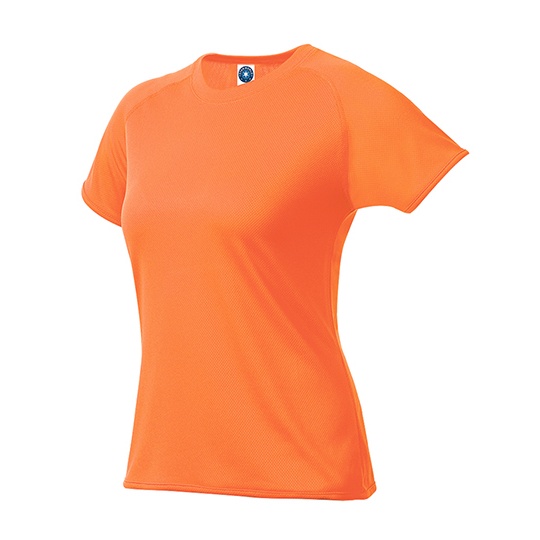 Damska Koszulka Sportowa Raglanowa Odprowadzajaca Wilgoc SW403 - Fluorescent Orange