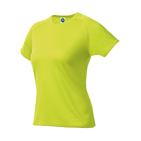 Damska Koszulka Sportowa Raglanowa Odprowadzajaca Wilgoc SW403 - Fluorescent Yellow