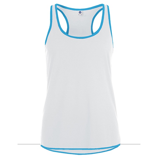 Damska kontrastowa kamizelka sportowa SW405 - White & Atoll