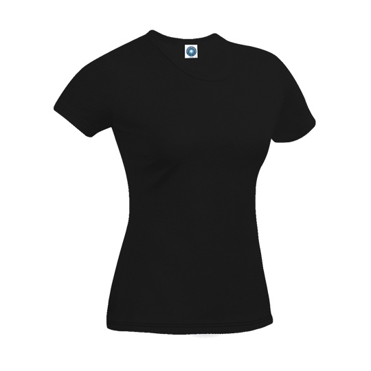 T-shirt Damski Dopasowany Bawełna Organiczna SWGL2 - Black