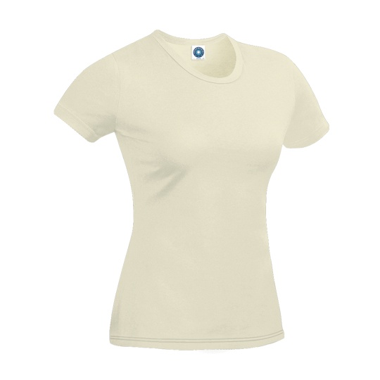 T-shirt Damski Dopasowany Bawełna Organiczna SWGL2 - Natural