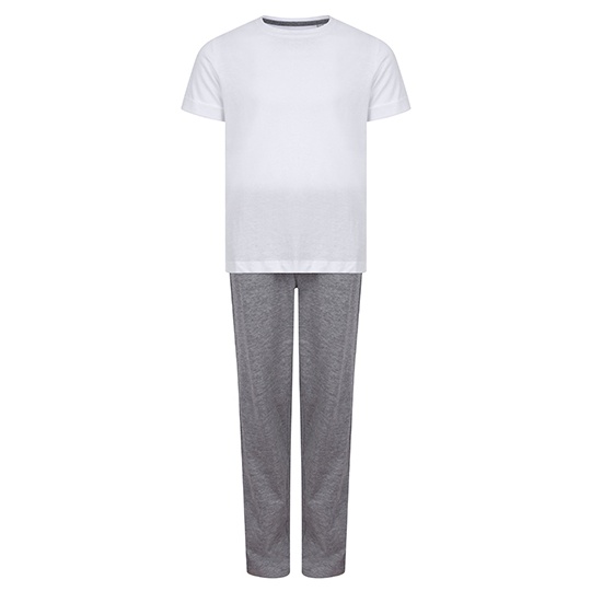 Pizama Dziecięca Bawełniana TC059 - White & Heather Grey