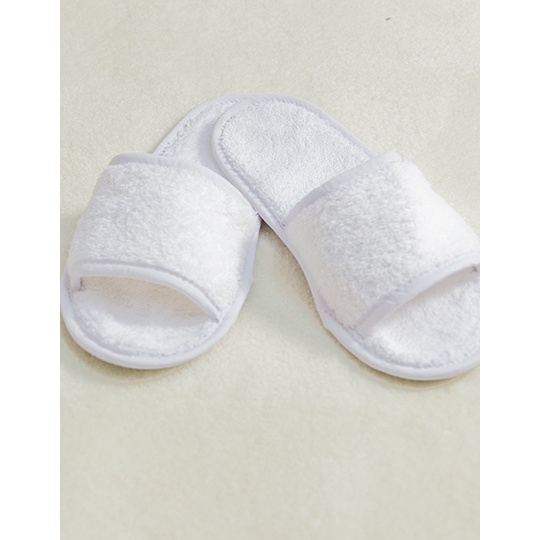 Pantofle frotte z odkrytymi palcami TC64 - White