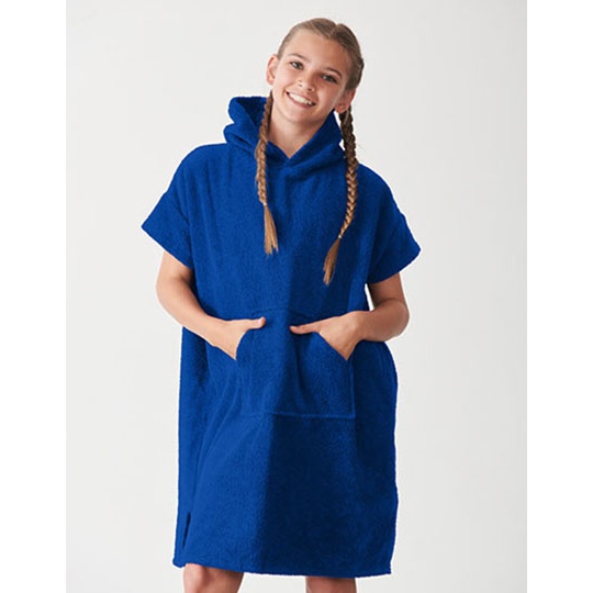 Dziecięce poncho frotte z kapturem TC811 - Royal