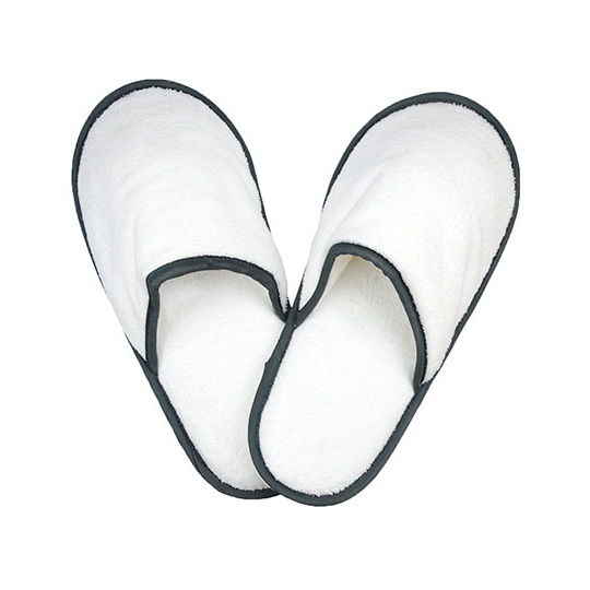 Kapcie Waffle Frotte Bawelniane TH1700 - White & Anthracite