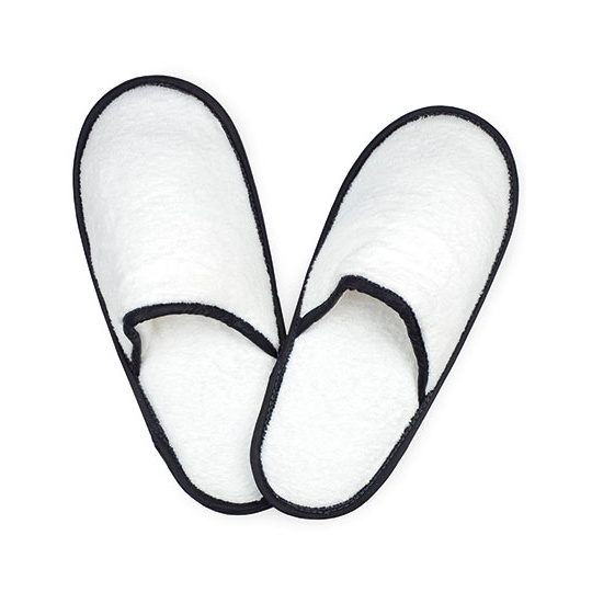 Kapcie Waffle Frotte Bawelniane TH1700 - White & Black