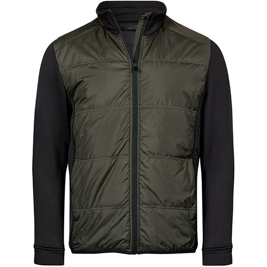 Kurtka Hybrydowa Slim Poliester Elastan TJ09110 - Deep Green & Black