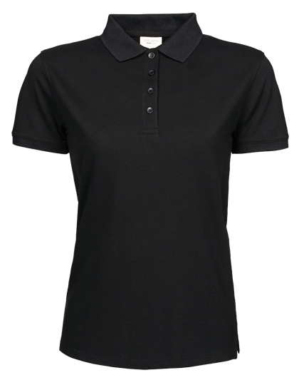 Koszulka Polo Damska Klasyczna Bawelna Pique TJ1401 - Black