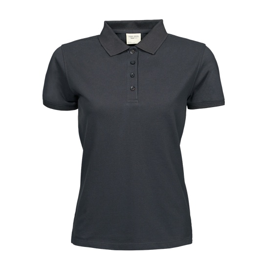 Koszulka Polo Damska Klasyczna Bawełna Pique TJ1401 - Dark Grey (Solid)