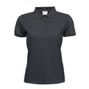Koszulka Polo Damska Klasyczna Bawelna Pique TJ1401 - Dark Grey (Solid)