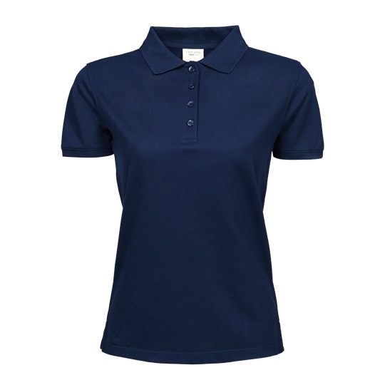 Koszulka Polo Damska Klasyczna Bawelna Pique TJ1401 - Navy