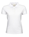 Koszulka Polo Damska Klasyczna Bawełna Pique TJ1401 - White