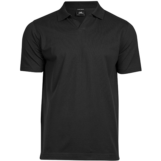 Koszulka Polo Meska V-neck Organiczna Bawelna Pique TJ1404 - Black