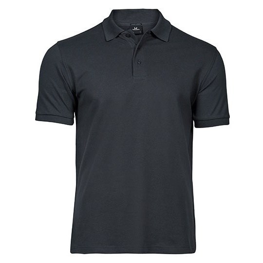 Polo Męskie Slim Organiczna Bawełna Elastan TJ1405 - Dark Grey (Solid)