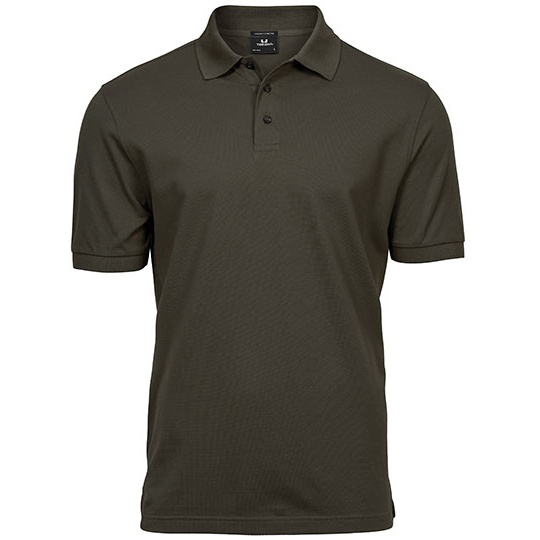 Polo Meskie Slim Organiczna Bawelna Elastan TJ1405 - Dark Olive