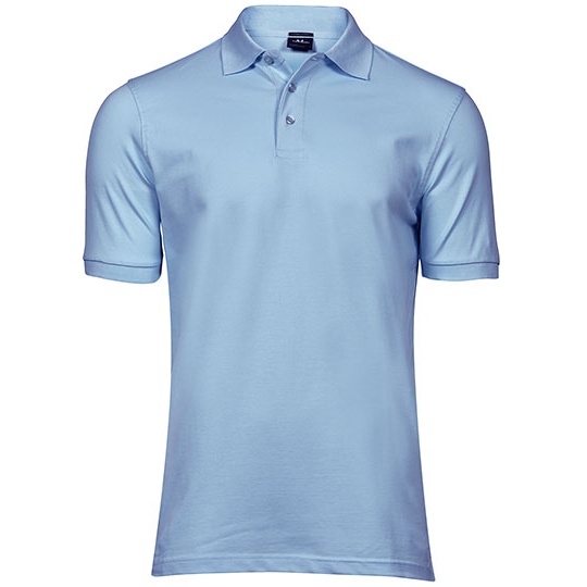 Polo Męskie Slim Organiczna Bawełna Elastan TJ1405 - Light Blue
