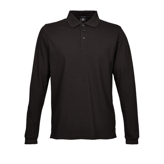 Meskie Polo Slim z Dlugim Rekawem TJ1406 - Black