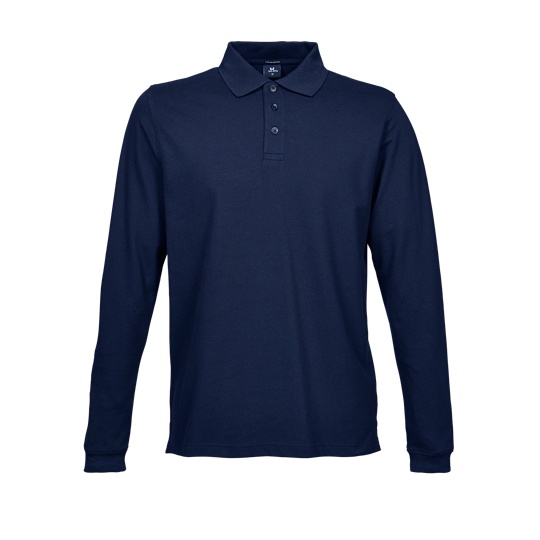 Męskie Polo Slim z Długim Rękawem TJ1406 - Navy