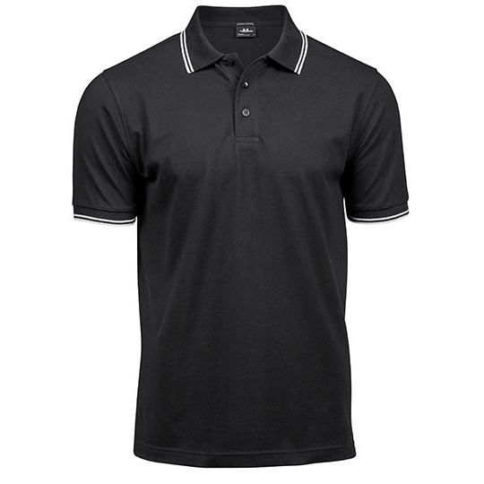 Polo Męskie Stretch Pika TJ1407 - Black & White