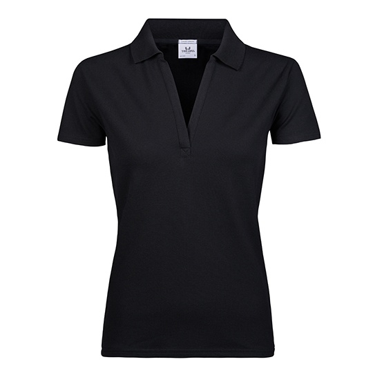Polo Damskie Dopasowane Organiczna Bawelna TJ1409 - Black