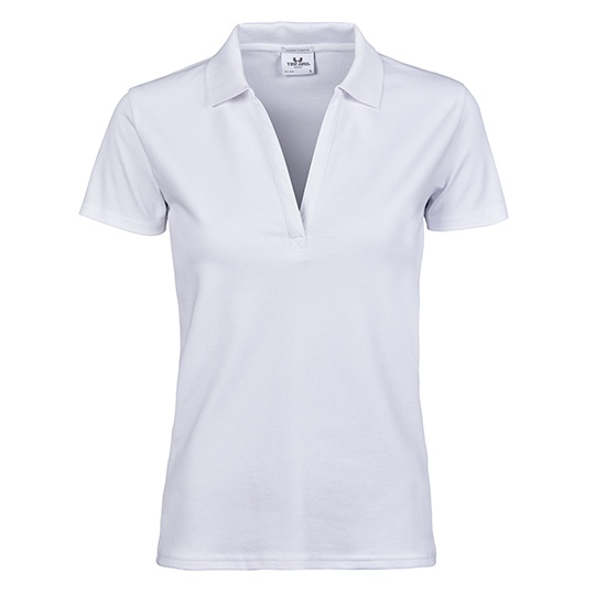 Polo Damskie Dopasowane Organiczna Bawelna TJ1409 - White