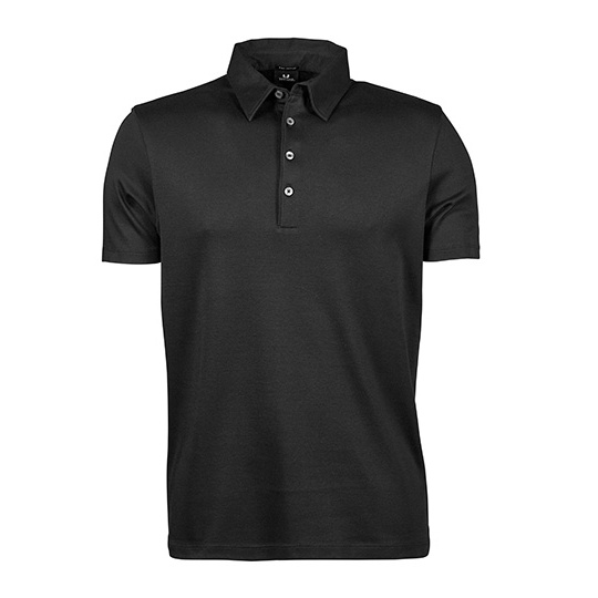 Koszulka Polo Męska Slim Fit Bawełniana Interlock TJ1440 - Black