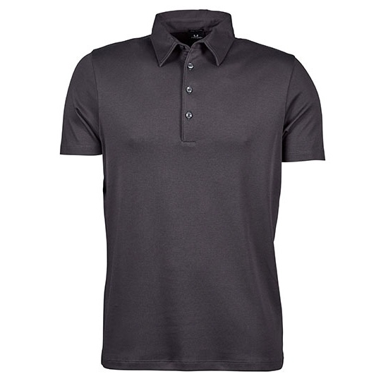 Koszulka Polo Męska Slim Fit Bawełniana Interlock TJ1440 - Dark Grey (Solid)