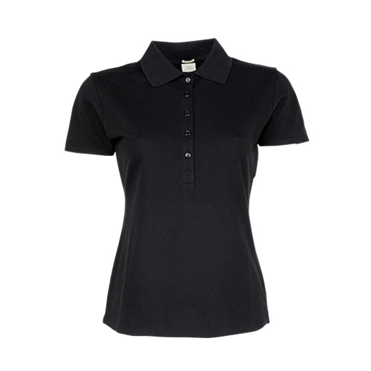 Koszulka Polo Damska Dopasowana Bawełna Organiczna TJ145 - Black