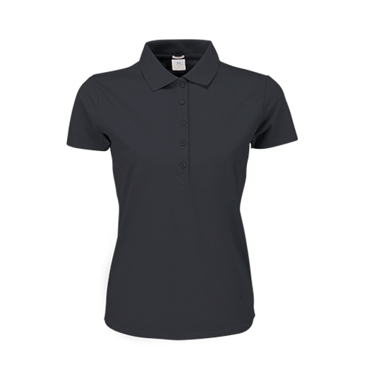 Koszulka Polo Damska Dopasowana Bawełna Organiczna TJ145 - Dark Grey (Solid)