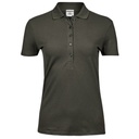 Koszulka Polo Damska Dopasowana Bawełna Organiczna TJ145 - Deep Green
