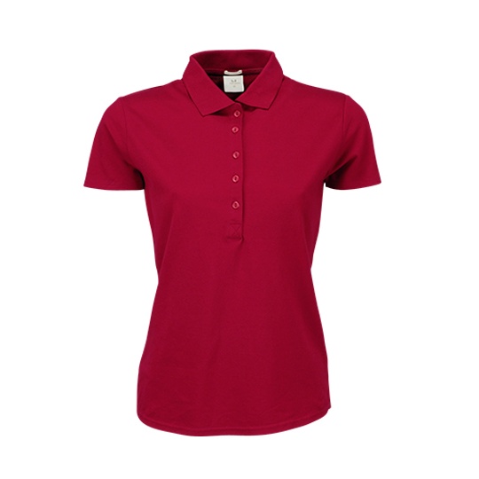 Koszulka Polo Damska Dopasowana Bawelna Organiczna TJ145 - Deep Red