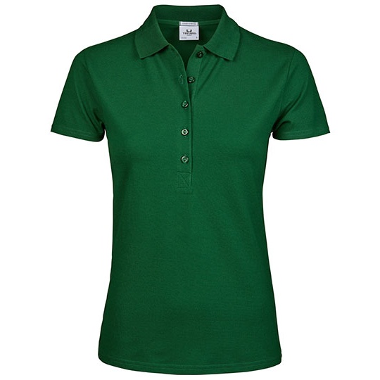 Koszulka Polo Damska Dopasowana Bawelna Organiczna TJ145 - Forest Green