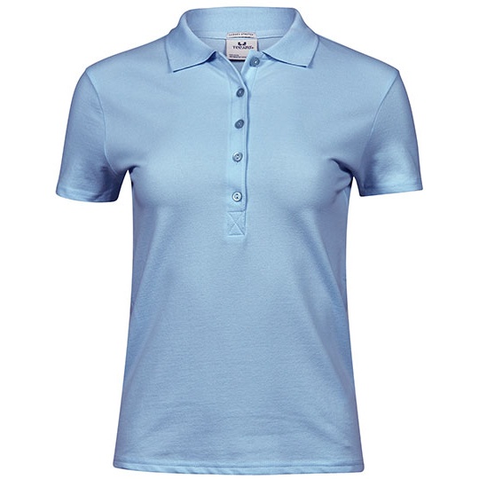 Koszulka Polo Damska Dopasowana Bawelna Organiczna TJ145 - Light Blue