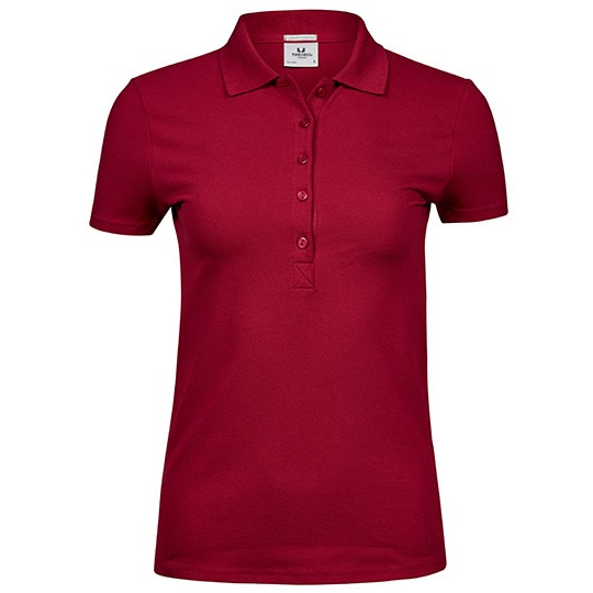 Koszulka Polo Damska Dopasowana Bawelna Organiczna TJ145 - Red