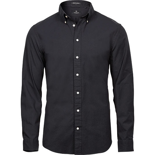 Koszula Meska Dopasowana Oxford Stretch TJ4000 - Black