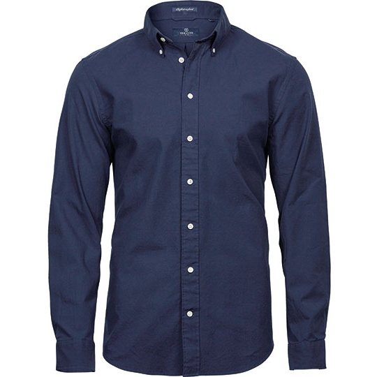 Koszula Meska Dopasowana Oxford Stretch TJ4000 - Navy