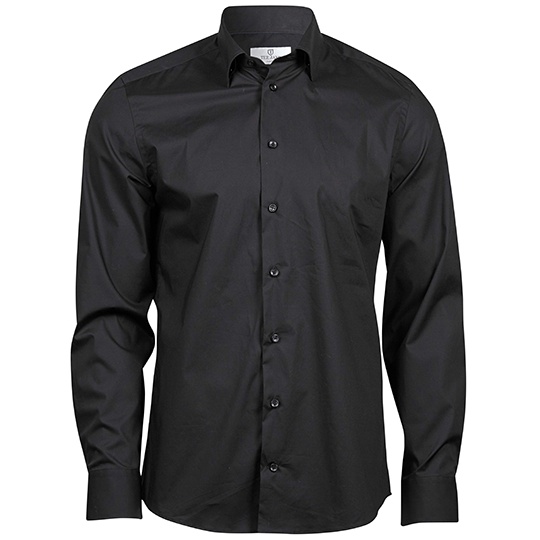 Koszula Meska Dopasowana Strecz TJ4024 - Black