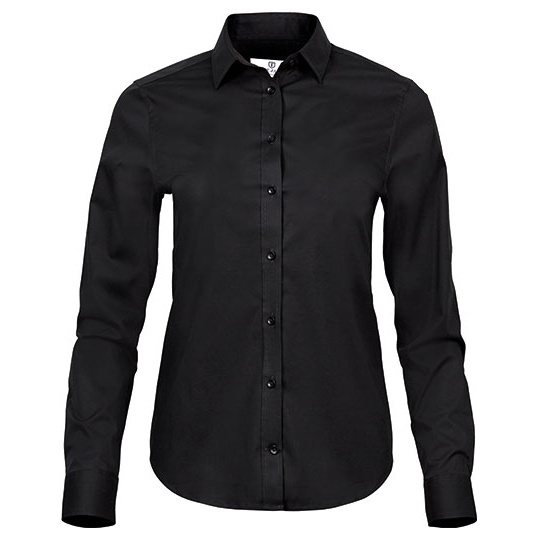 Koszula Damska Dopasowana Stretch TJ4025 - Black