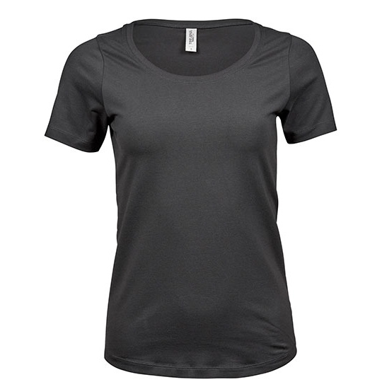 T-shirt Damski Slim Bawelna Elastan TJ450 - Dark Grey (Solid)