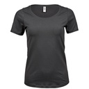 T-shirt Damski Slim Bawełna Elastan TJ450 - Dark Grey (Solid)