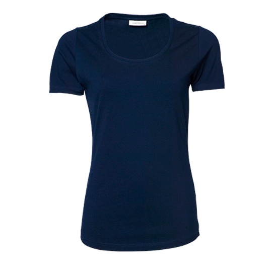 T-shirt Damski Slim Bawelna Elastan TJ450 - Navy