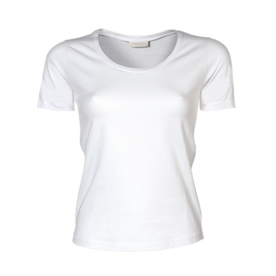 T-shirt Damski Slim Bawelna Elastan TJ450 - White