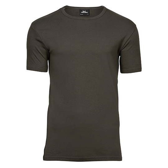 T-shirt Meski Slim Bawelna Organiczna Interlock TJ520 - Dark Olive
