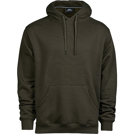 Bluza z Kapturem Klasyczna Bawelniana Szczotkowana TJ5430 - Dark Olive