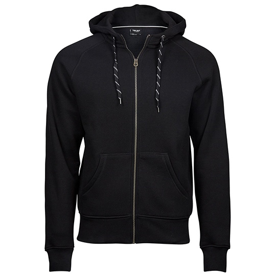 Bluza Meska na Zamek Kaptur Bawelniana Szczotkowana TJ5435N - Black