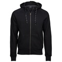 Bluza Meska na Zamek Kaptur Bawelniana Szczotkowana TJ5435N - Black