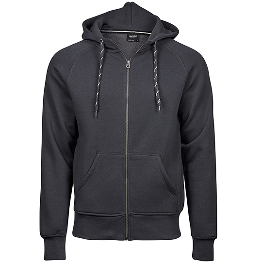 Bluza Meska na Zamek Kaptur Bawelniana Szczotkowana TJ5435N - Dark Grey (Solid)