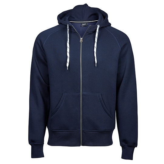 Bluza Meska na Zamek Kaptur Bawelniana Szczotkowana TJ5435N - Navy